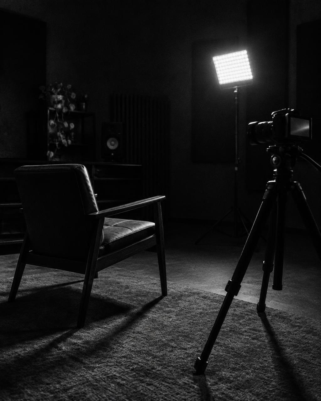 Estudio de grabación oscuro